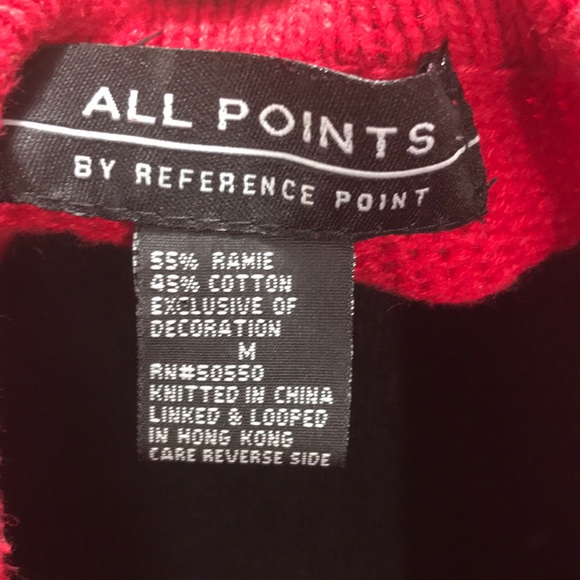 All Points Snow Globe Christmas Cardigan Sweater, Red, Medium - Picture 5 of 6